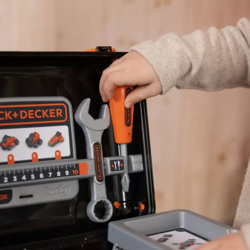 SMOBY Black & Decker įrankių dėklas + automobilio dalys