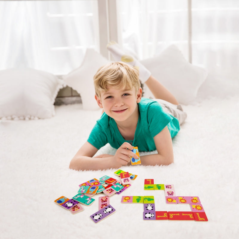 CLASSIC WORLD medinių dėlionių Domino žaidimas su gyvūnais – vaizdas 2