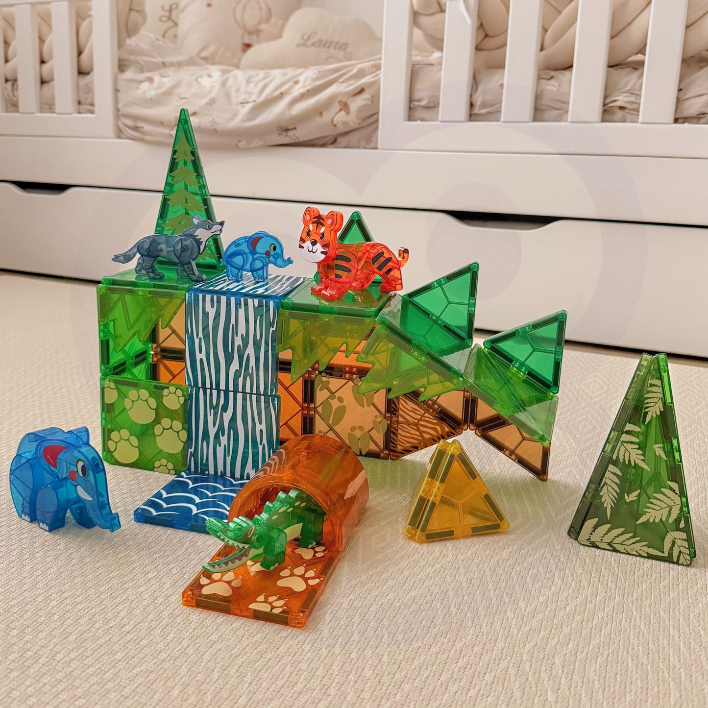 WOOPIE Magnetiniai 3D Blokeliai Džiunglių Gyvūnai 45 vnt.