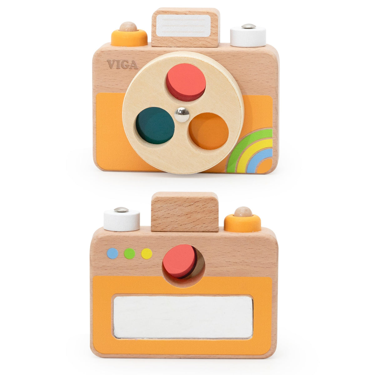 VIGA Medinė Fotoaparato Žaislas – Spalvos ir Garsas vaikams nuo 18 mėn.