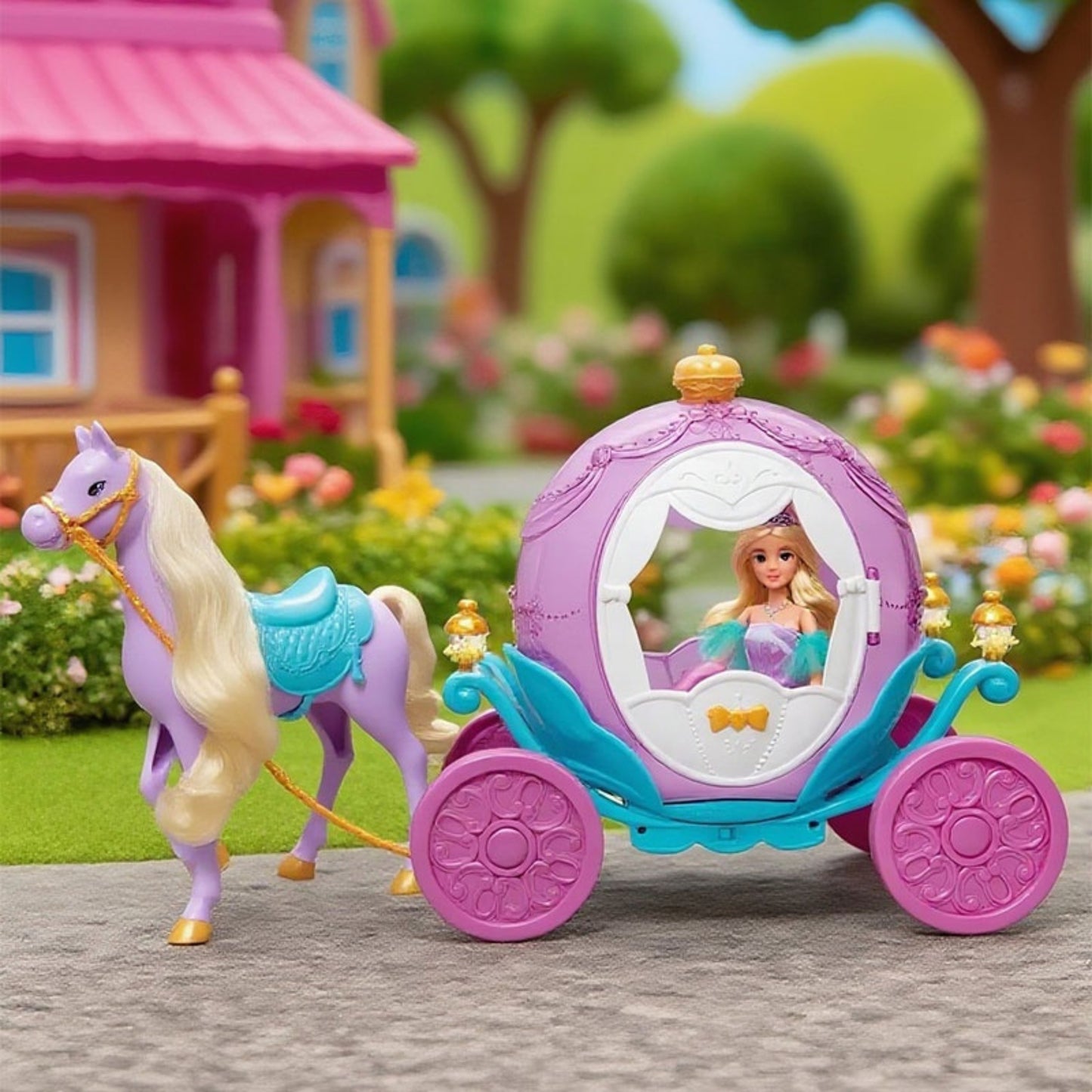 WOOPIE ROYAL Princesė Lily su Magiška Karieta ir Priedais