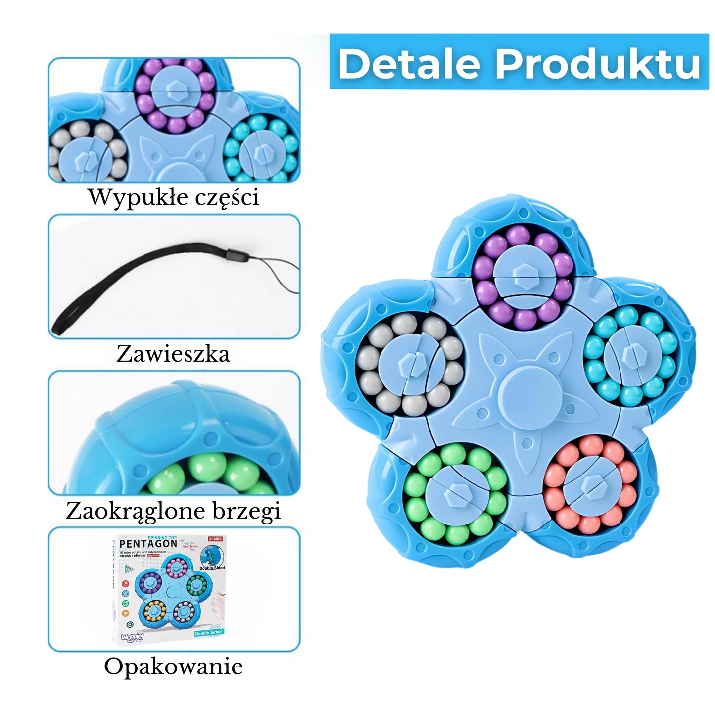 WOOPIE Sukiojamas „Magic Beans Puzzle Pentagon“ antistresinis galvosūkis, suaugusiųjų naudojimas – vaizdas 5