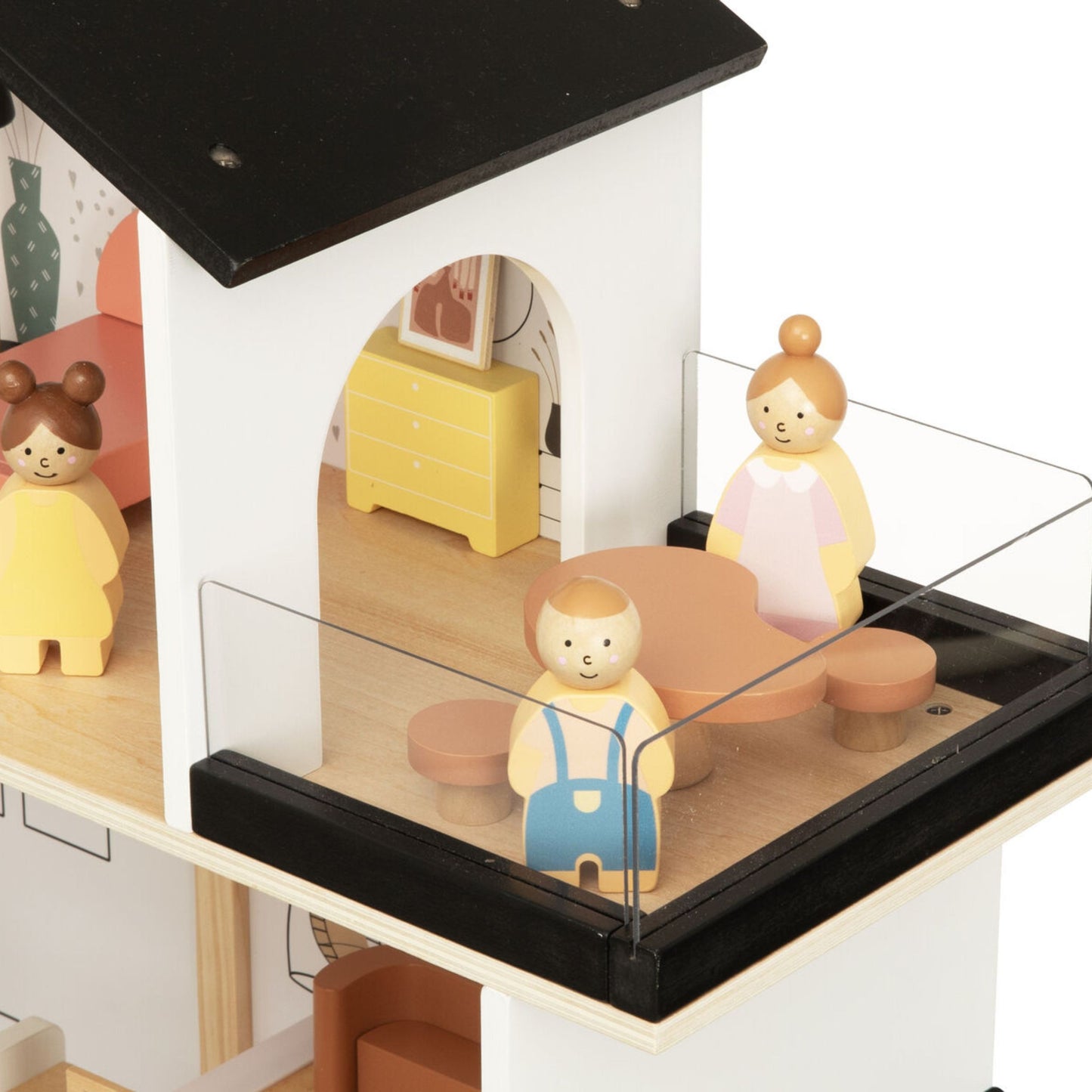 TOOKY TOY Medinis Lėlių Namas su Priedais 25 vnt.