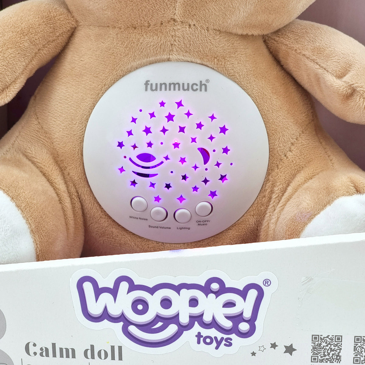 WOOPIE BABY meškiukas 2in1 su žvaigždžių projektoriumi ir lopšinėmis