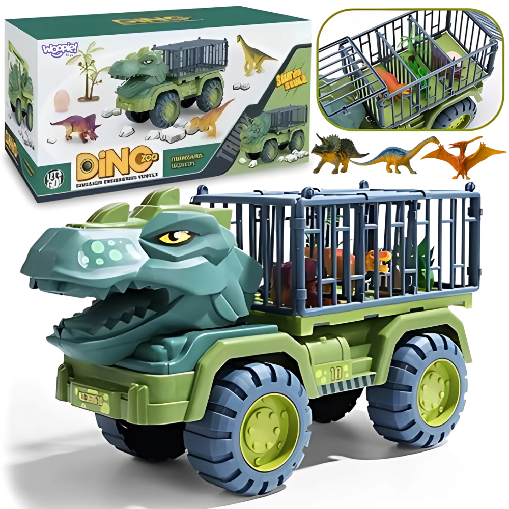 WOOPIE Dinozaurų transporteris su figūrėlėmis T-Rex sunkvežimis
