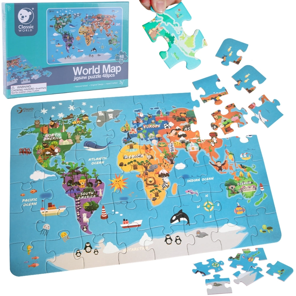 CLASSIC WORLD Medinė Pasaulio žemėlapio dėlionė – pagrindinis vaizdas