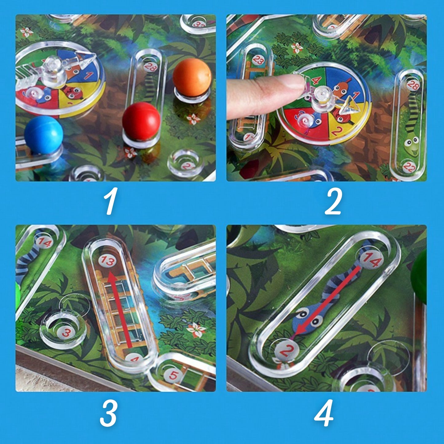 WOOPIE Klasikinis 3D Šeimos Stalo Žaidimas „Gyvatės ir Kopėčios“ – vaizdas 4