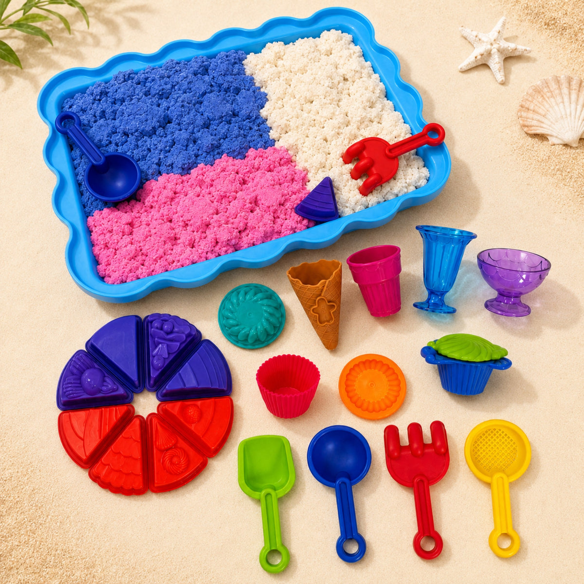WOOPIE SAND FAIRY Kinetinio Smėlio Ledainės Rinkinys 24 dalių