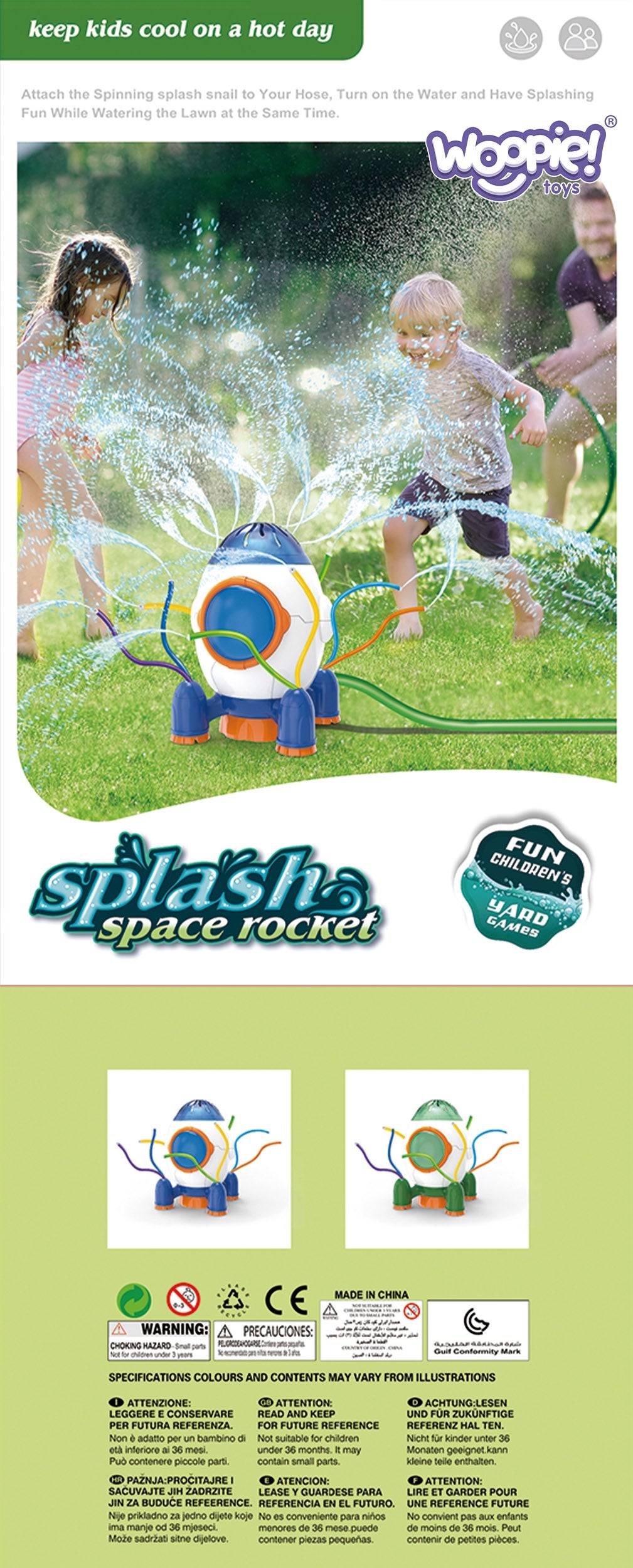 WOOPIE Lauko purkštuvas-fontanas „Raketa“ 2in1 – pagrindinis vaizdas