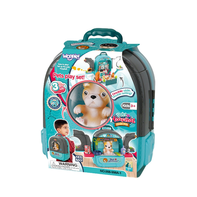 WOOPIE Mažojo veterinaro rinkinys 3-in-1: namelis kuprinėje su šuniuku – vaizdas 6