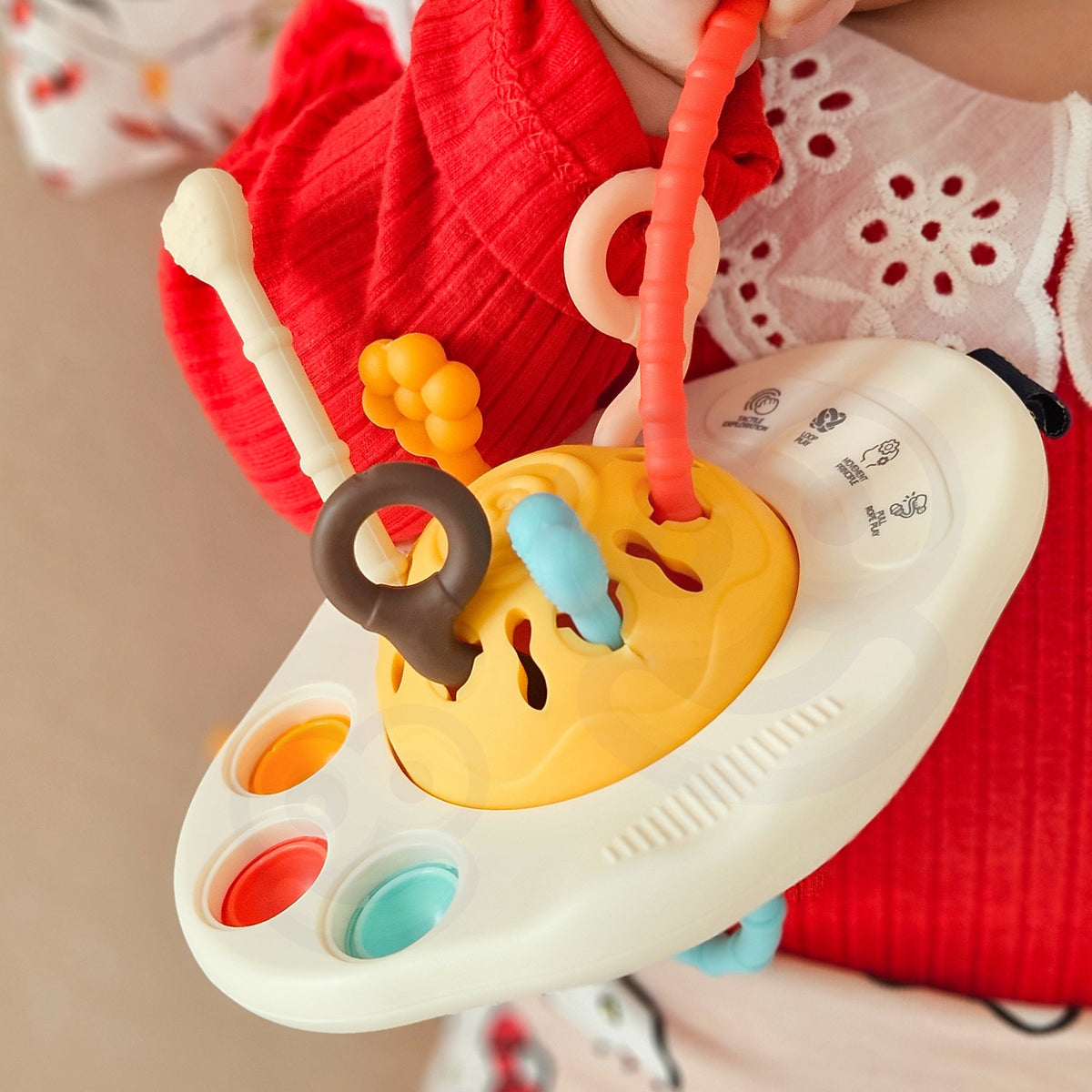 WOOPIE BABY Montessori Sensorinis NSO Kramtukas ir Barškutis