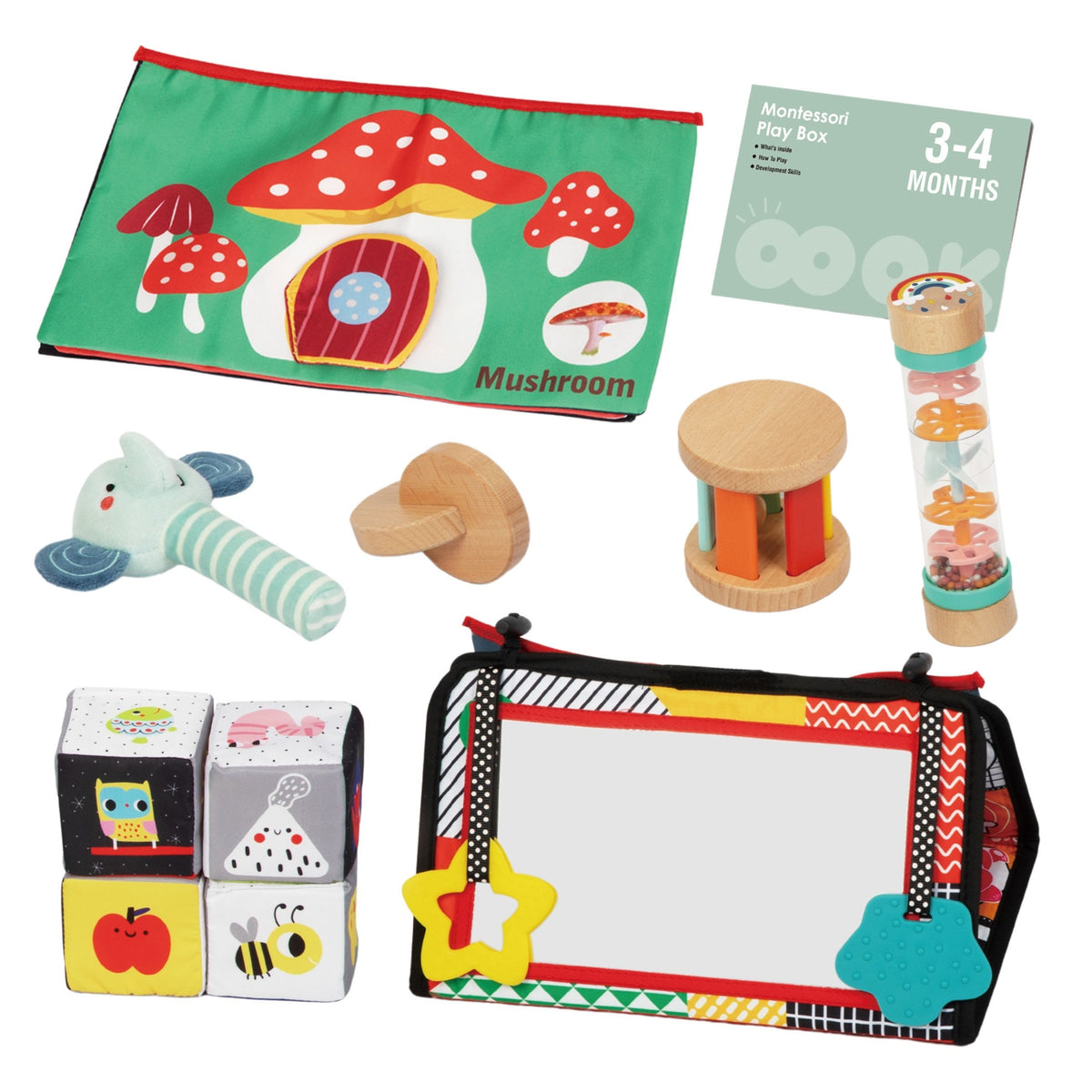 WOOPIE GREEN XXL Montessori Sensorinis Rinkinys 6in1 Kūdikiams 3-4 Mėn. FSC