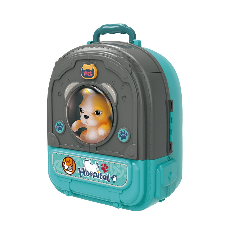 WOOPIE Mažojo veterinaro rinkinys 3-in-1: namelis kuprinėje su šuniuku – vaizdas 3