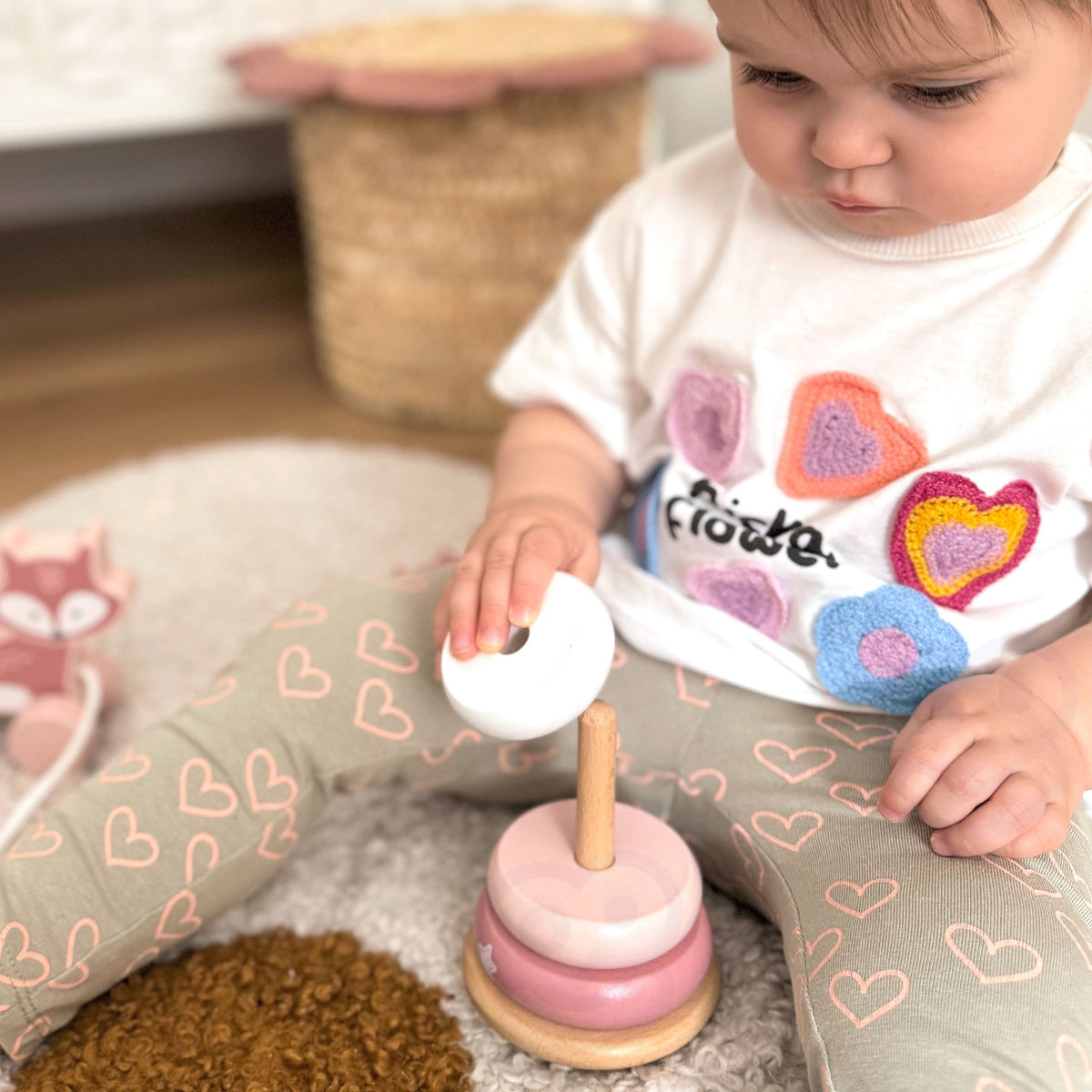 VIGA PolarB Lapės Rinkinys – Piramidė ir Vilkimo Žaislas