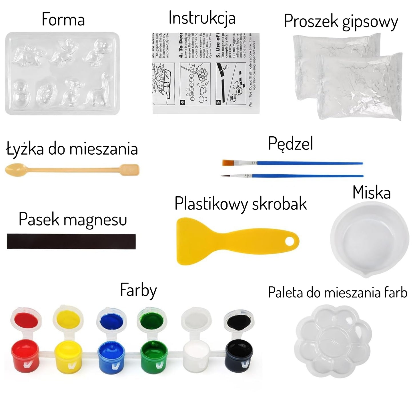WOOPIE Kūrybinis rinkinys gipsinių figūrėlių liejimui ir dažymui – Dinozaurai – vaizdas 4