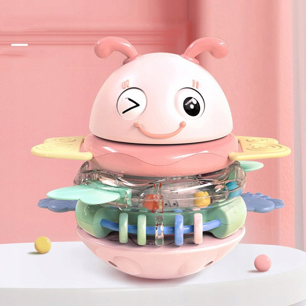 WOOPIE Bitutė Rožinė Nepargriaunama Sensorinė Žaislas 2in1