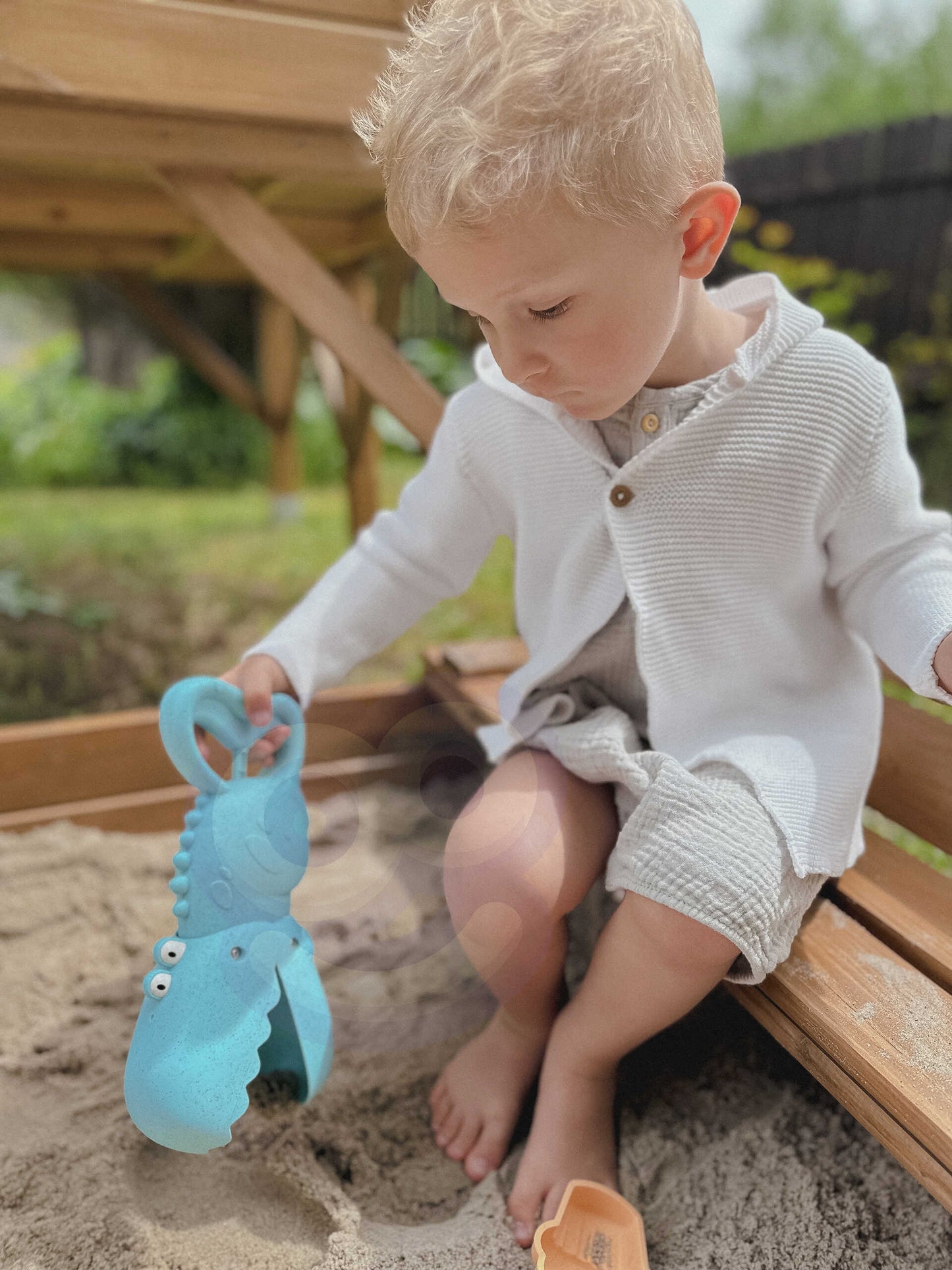 WOOPIE GREEN Biologiškai skaidomas krokodilo formos kastuvas smėliui ir vandeniui, mėlynas – vaizdas 5