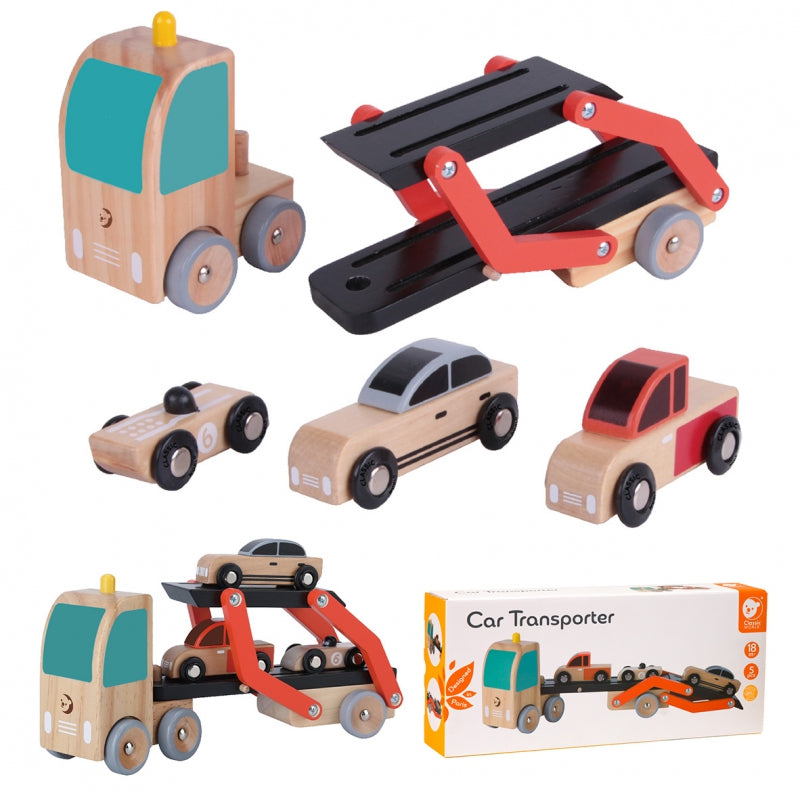 CLASSIC WORLD medinis vilkikas + 3 žaisliniai automobiliai – pagrindinis vaizdas