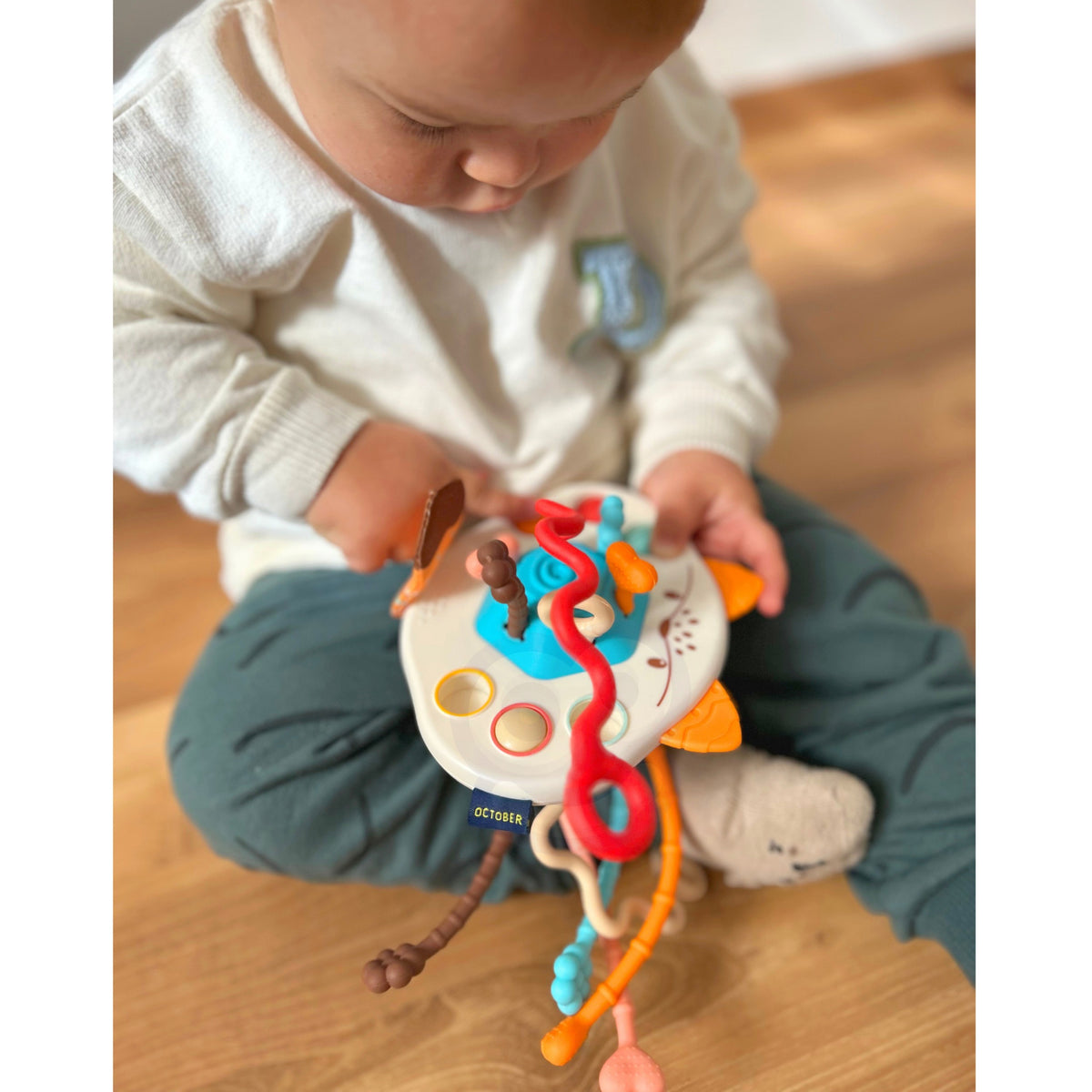 WOOPIE BABY Montessori Sensorinė Lapė – Kramtukas ir Barškutis