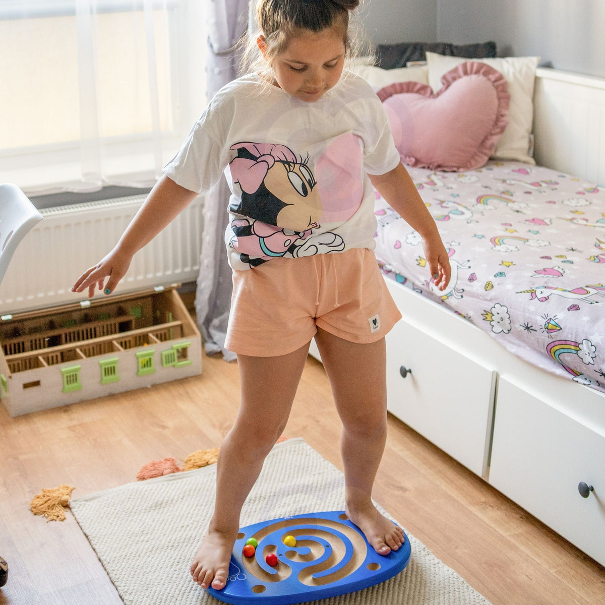 VIGA Medinė balansinė lenta su labirintu vaikams