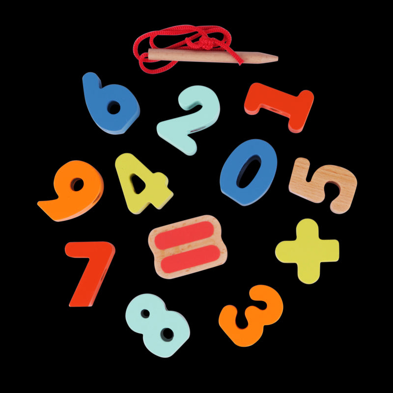 CLASSIC WORLD Medinės kaladėlės skaičiams sriegti matematinei veiklai 13 vnt – vaizdas 3