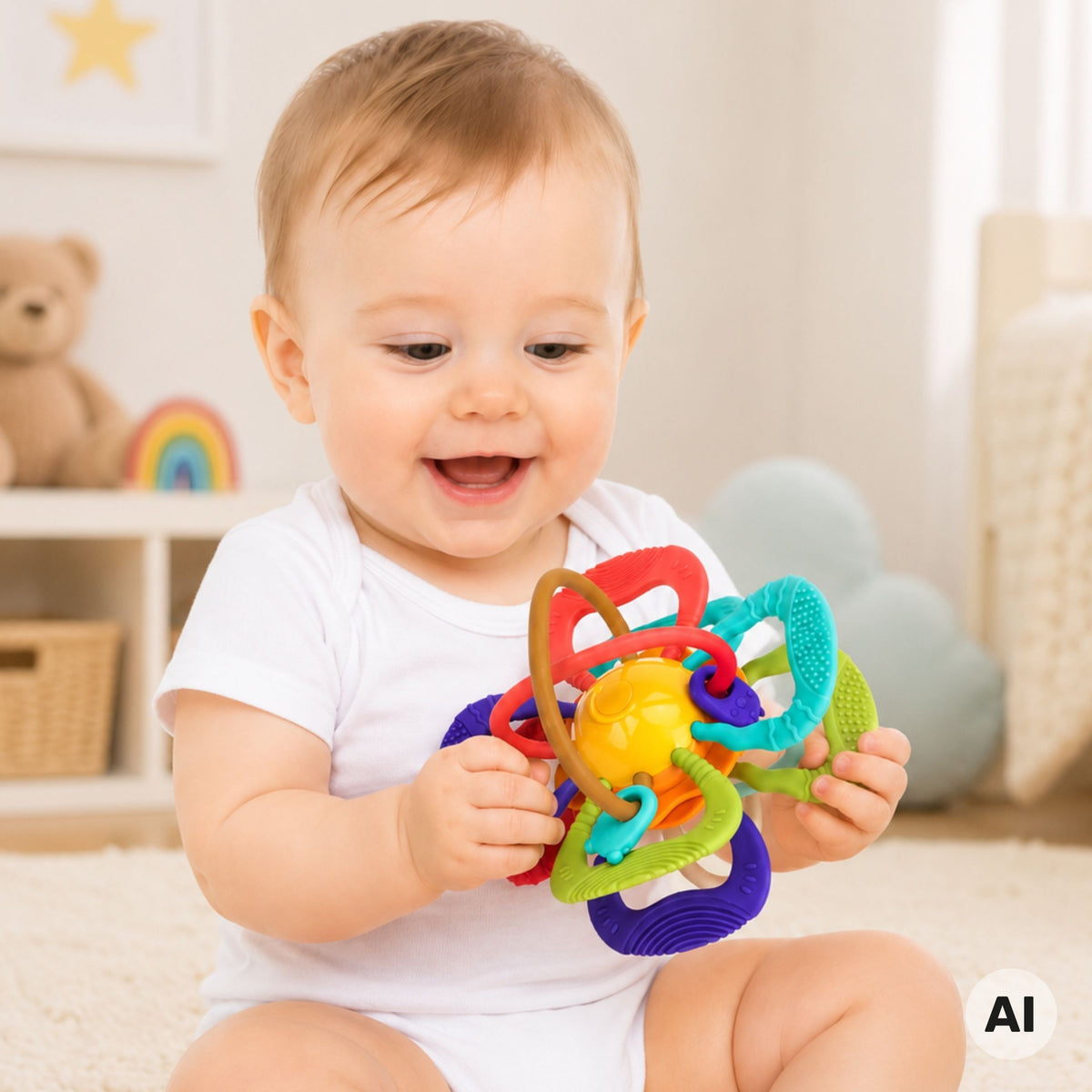 WOOPIE BABY Sensorinis Kamuoliukas Kramtukas Kūdikiams