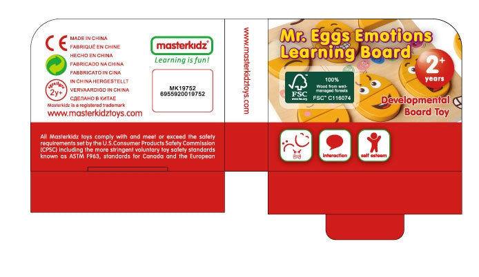 MASTERKIDZ Medinė Emocijų Lenta Montessori Vaikams