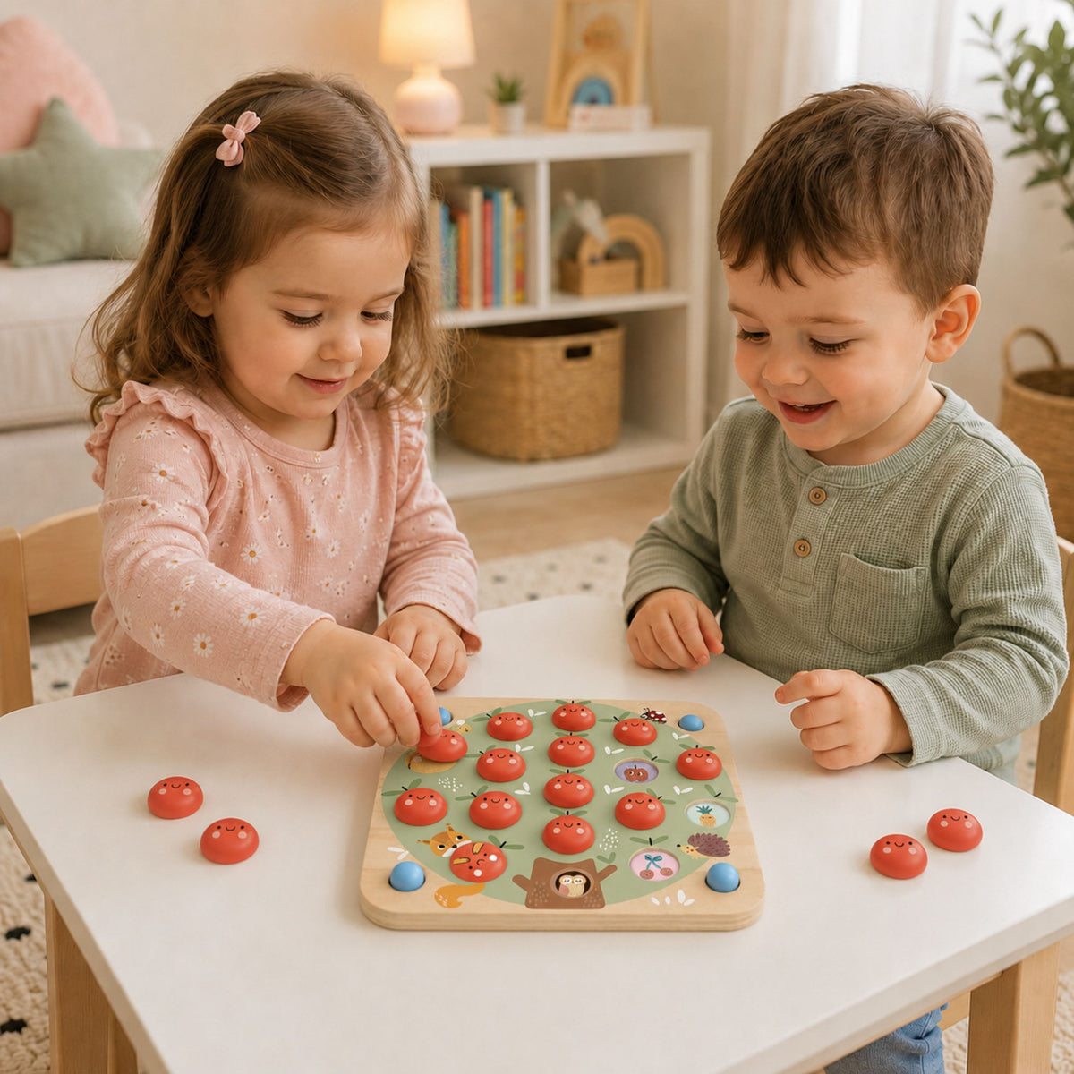 TOOKY TOY Obuolių atminties žaidimas – medinis lavinamasis žaislas