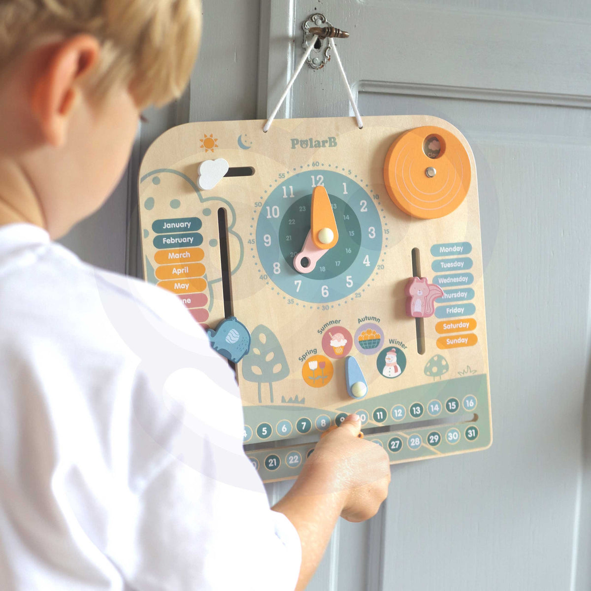 VIGA PolarB Medinis Montessori Kalendorius ir Laikrodis