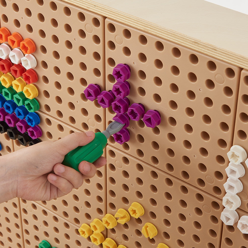 MASTERKIDZ spalvoti varžteliai STEM lentai, 512 vnt., 5 formos