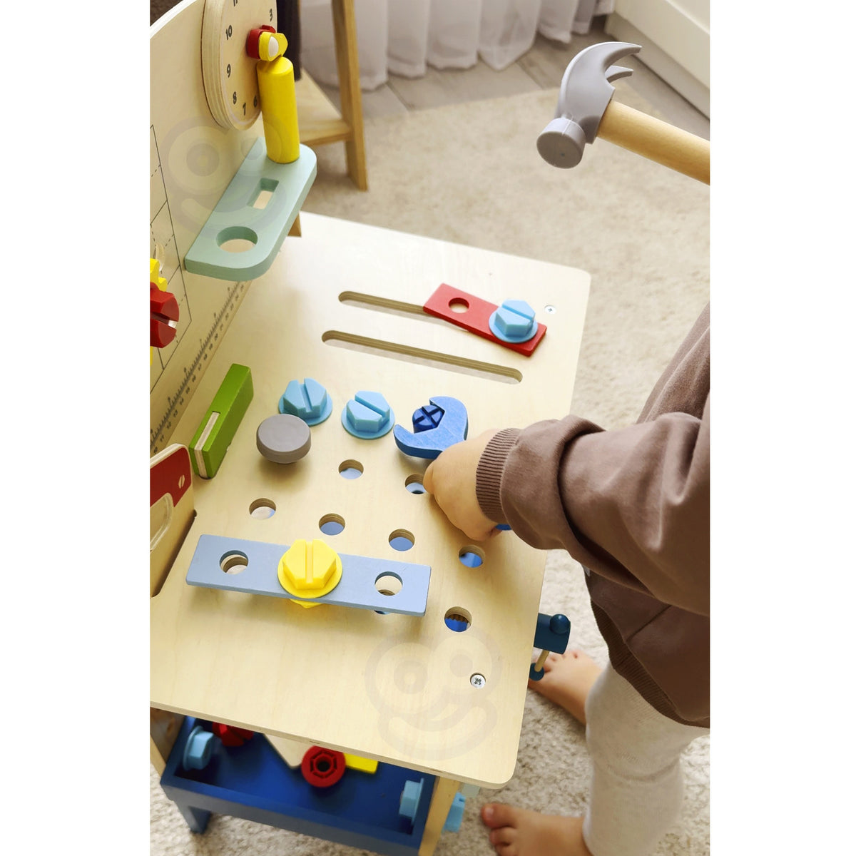 TOOKY TOY Medinis DIY Dirbtuvių Stalas Vaikams 48 Detalės