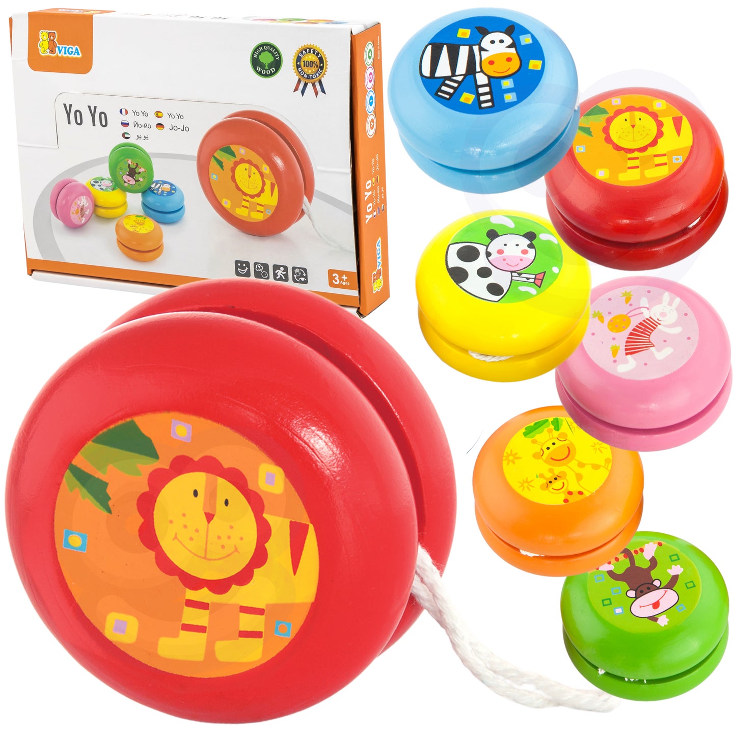 VIGA medinis Jojo su gyvūnų motyvais, skirtas motorikai lavinti – pagrindinis vaizdas