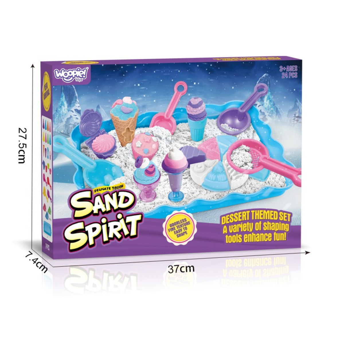 WOOPIE SAND FAIRY Kinetinio Smėlio Ledainės Rinkinys 24 dalių