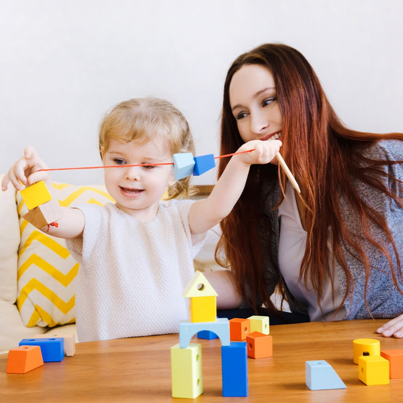 CLASSIC WORLD medinės kaladėlės geometrinių figūrų, 21 vnt – vaizdas 2