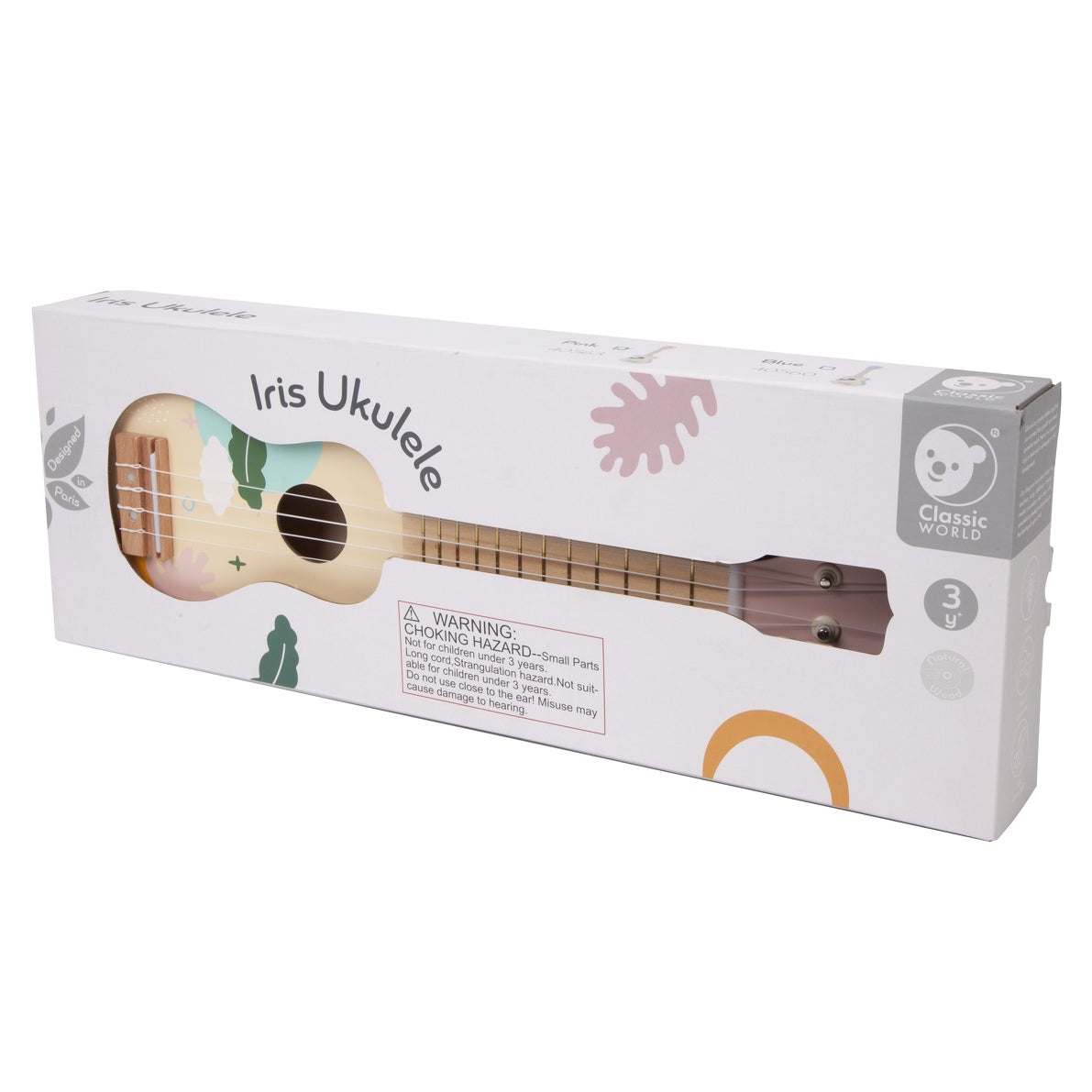 CLASSIC WORLD Rožinė medinė ukulelė vaikams – vaizdas 4