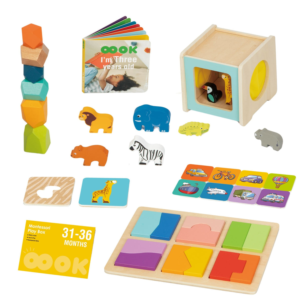 WOOPIE GREEN Montessori Lavinamoji Dėžutė 7in1 Vaikams 31-36 Mėn. FSC