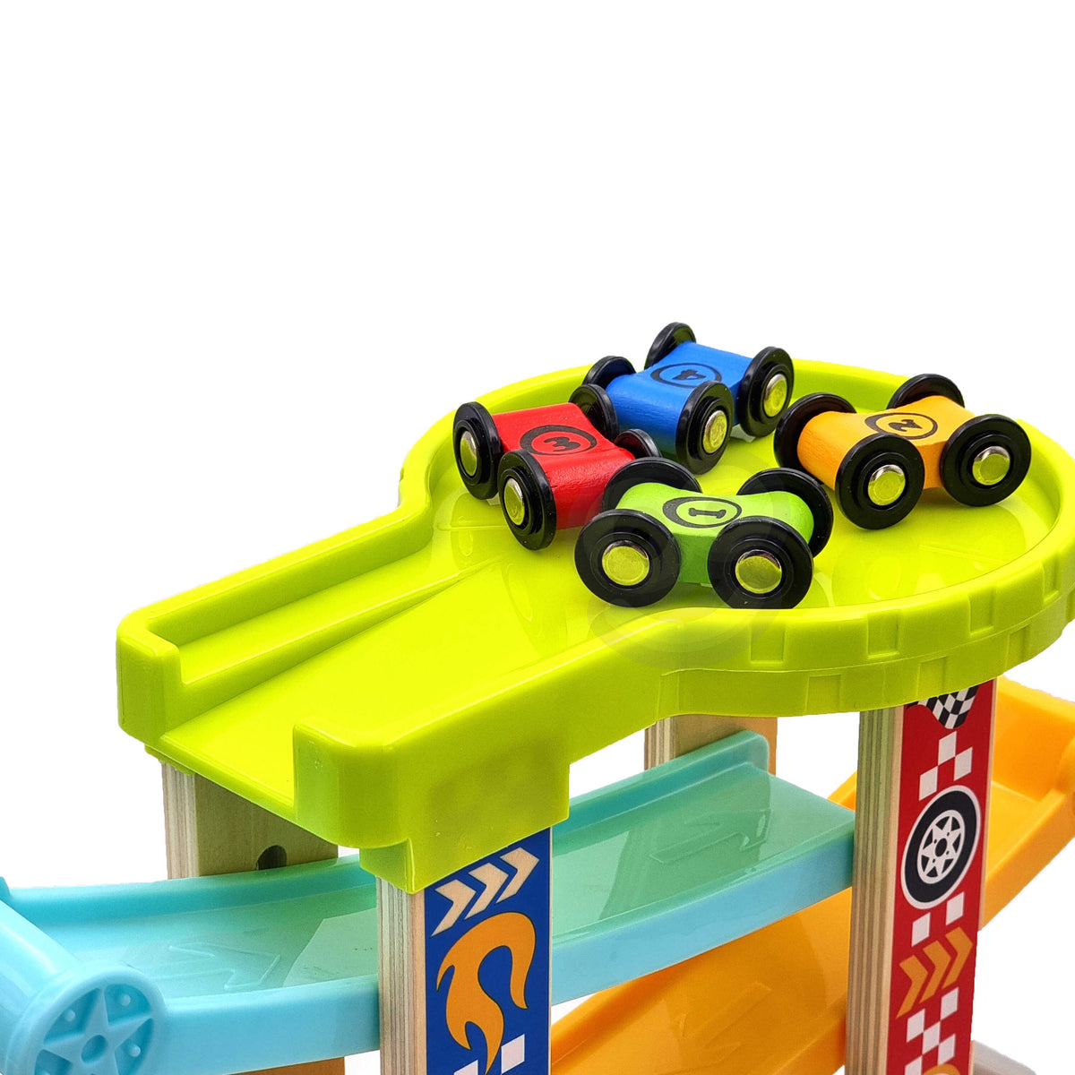 TOOKY TOY Spalvotas trasos kaskadinis takelis mašinėlėms