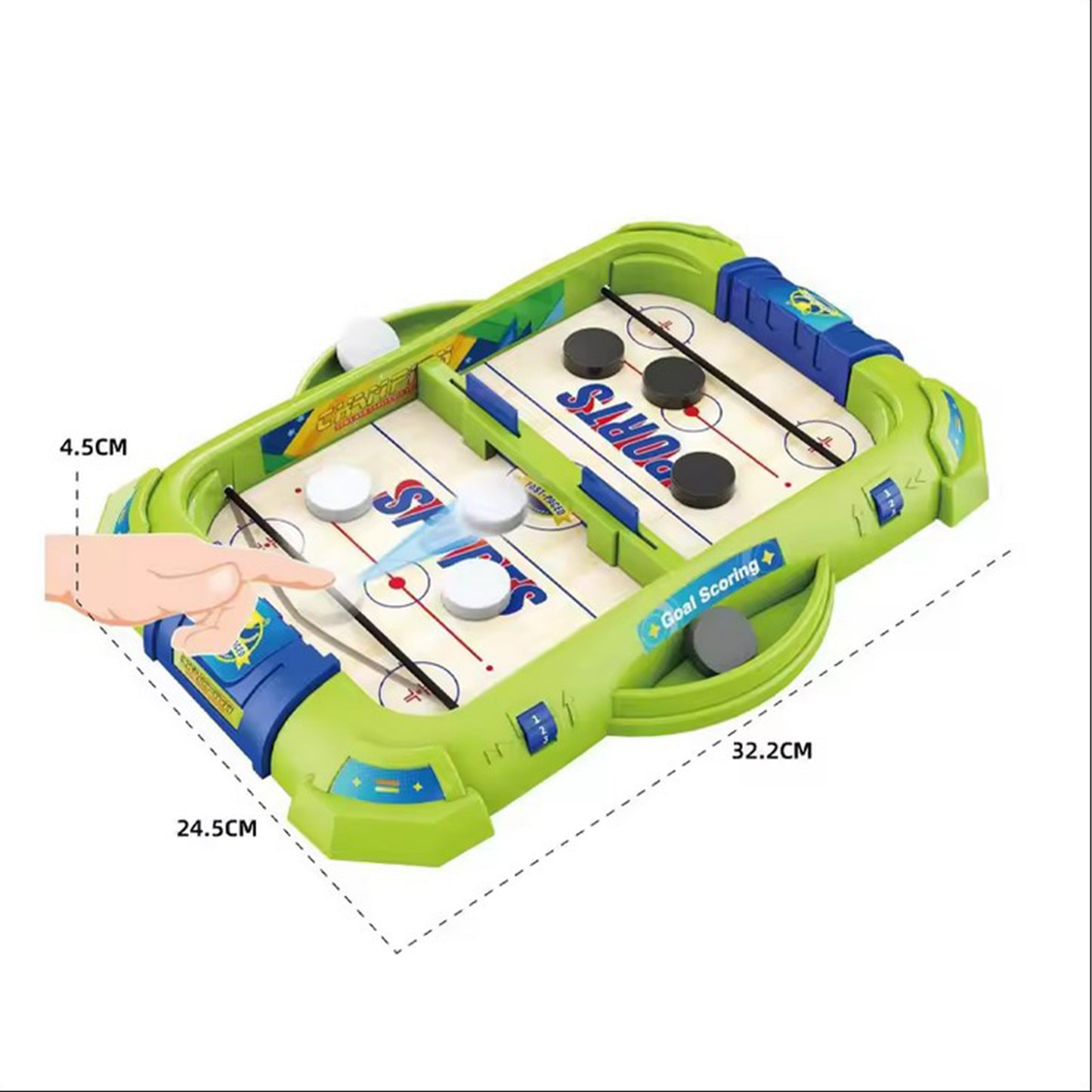 WOOPIE 2in1 Mini Hokejo ir Pinbolo (Lenktynių) Miklumo Stalo Žaidimas – pagrindinis vaizdas