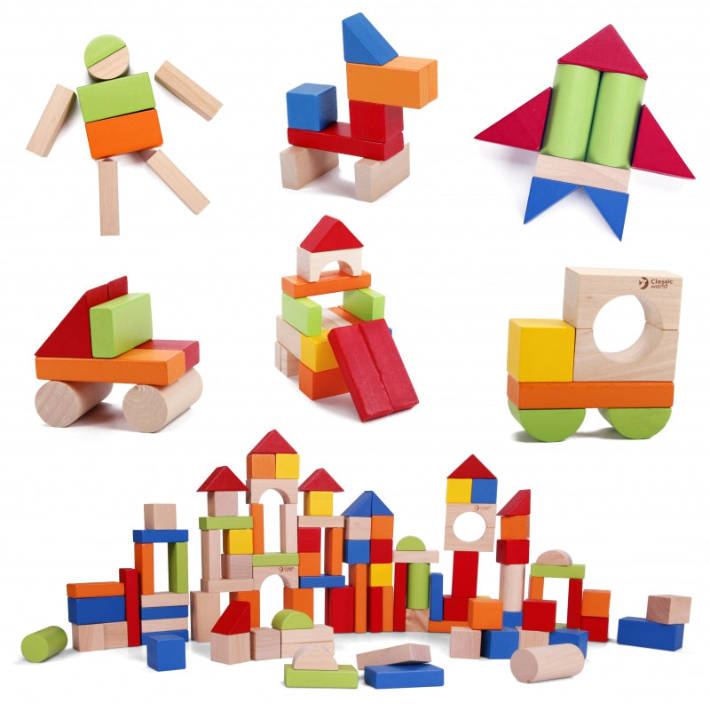 CLASSIC WORLD Medinės spalvotos kaladėlės 100 vnt – vaizdas 3