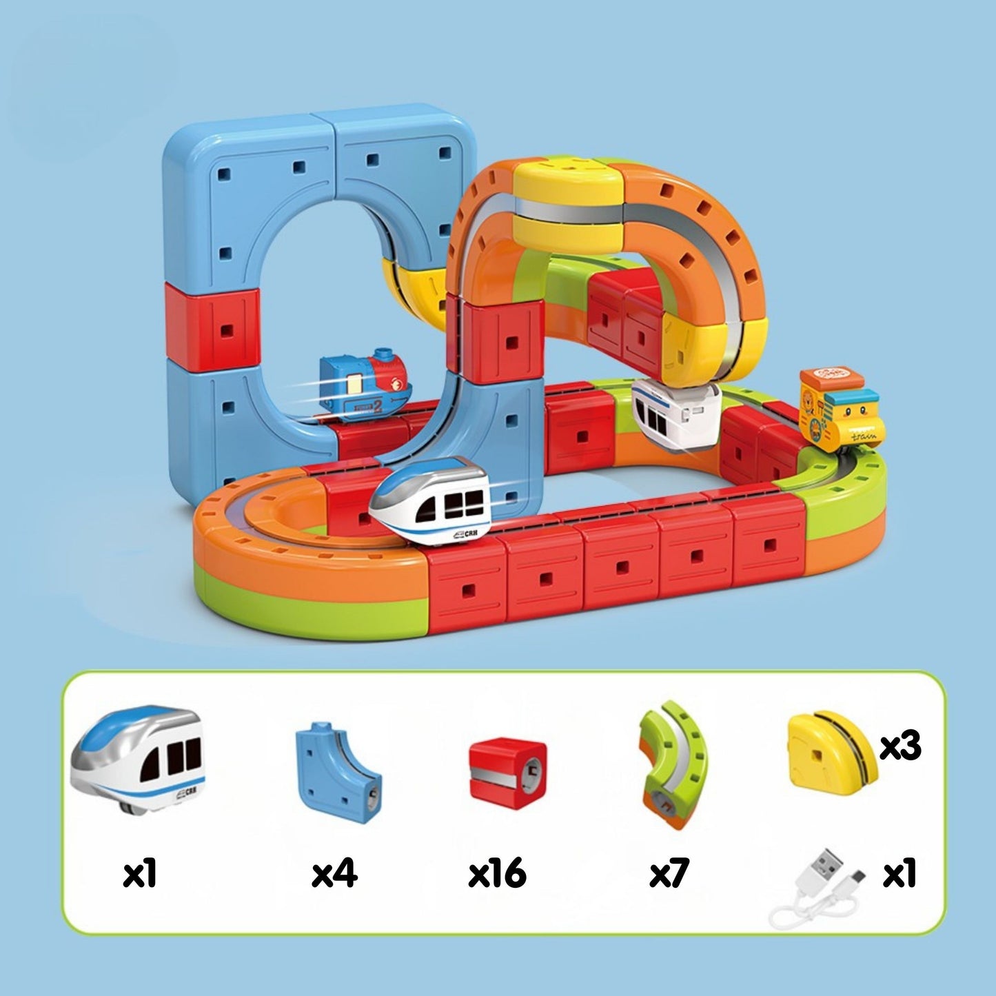 WOOPIE Magic Cube Train Antigravitatinis Magnetinis Traukinukas 32 dalių