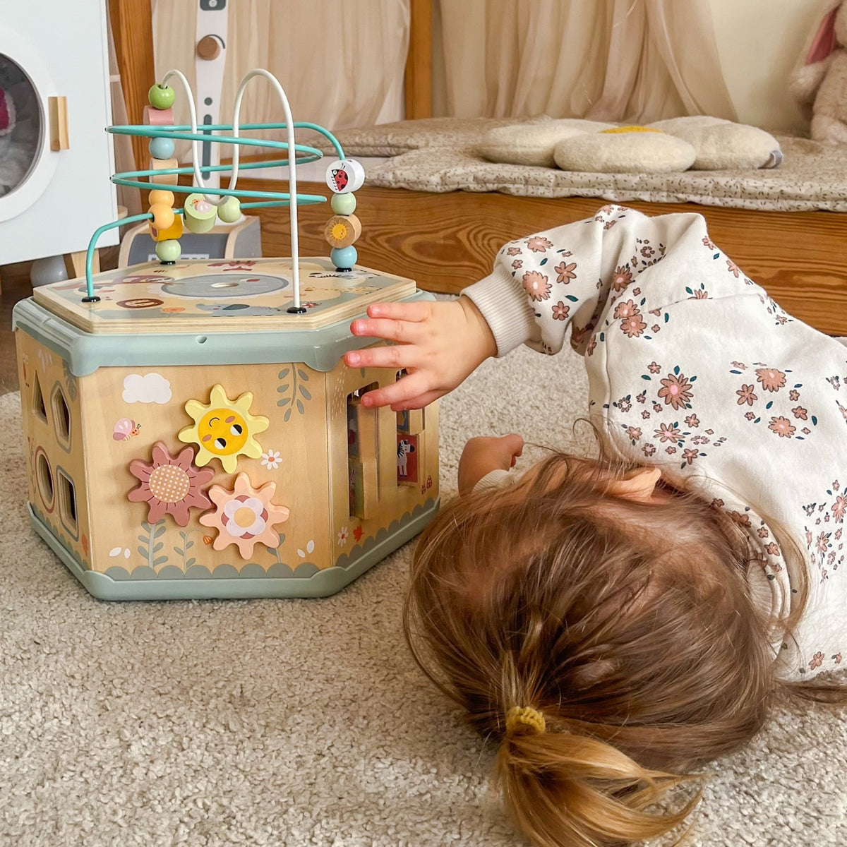 TOOKY TOY Medinė Montessori šešiakampė dėžė su veikla