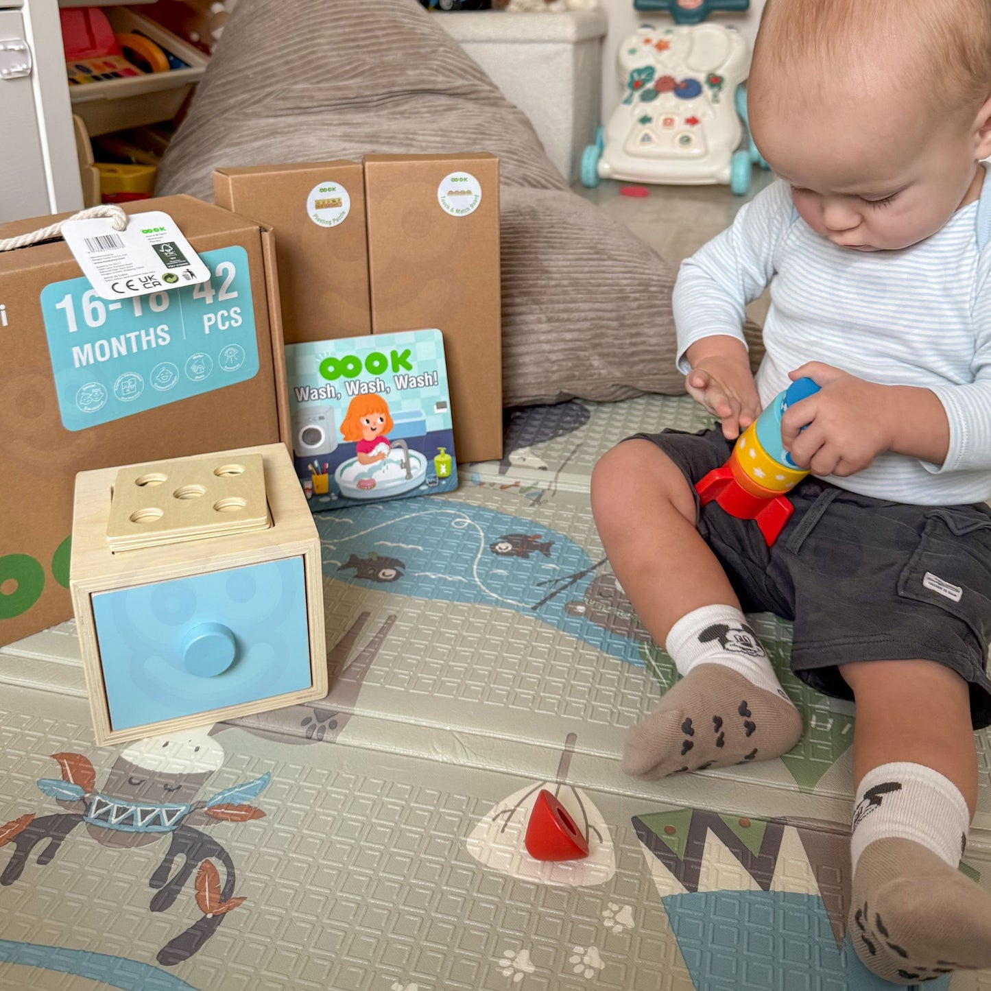 TOOKY TOY XXL Montessori edukacinė sensorinė dėžė detalių vaizdas – vaizdas 4