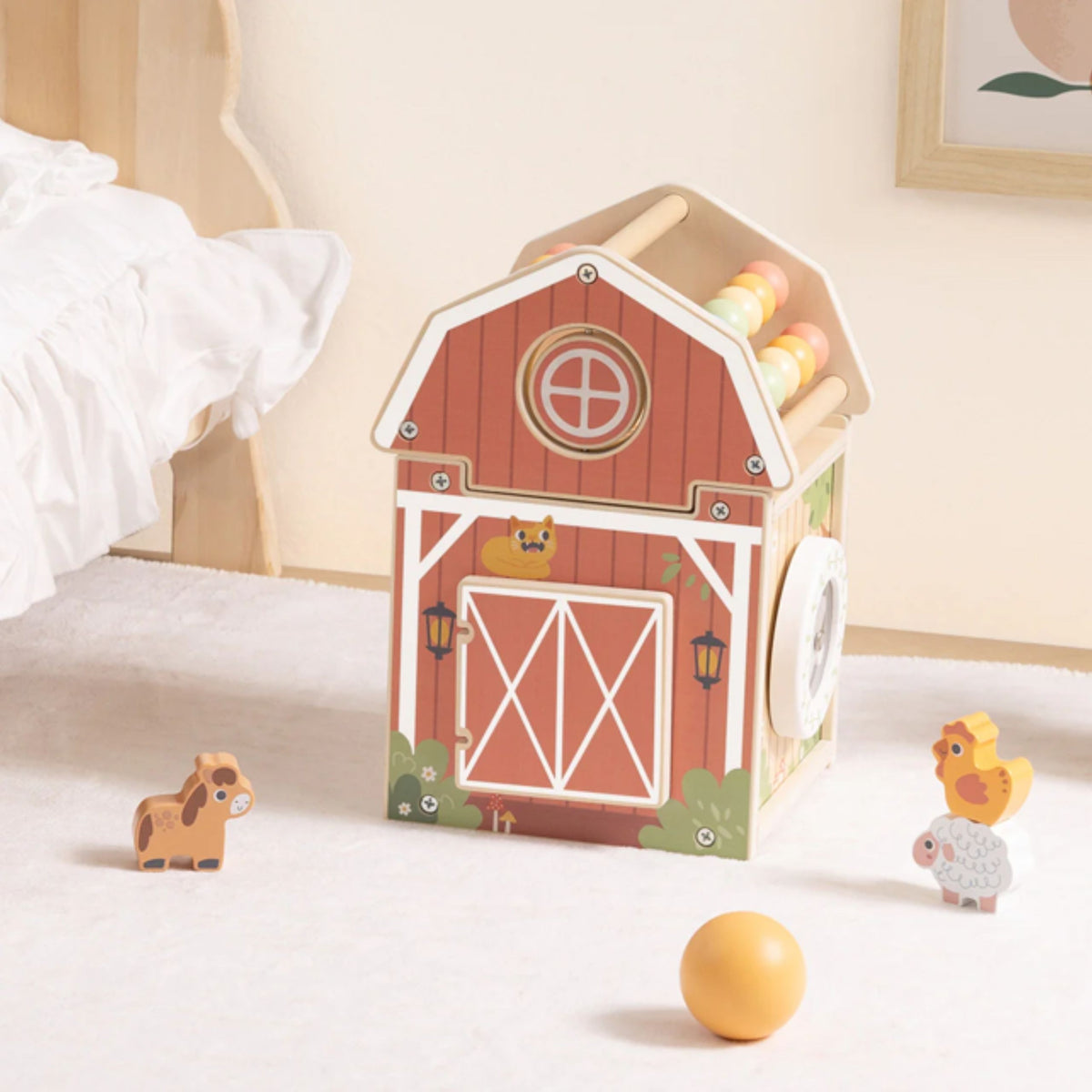 TOOKY TOY Medinė Ferma – Montessori Rūšiuoklis su Skaičiuokle