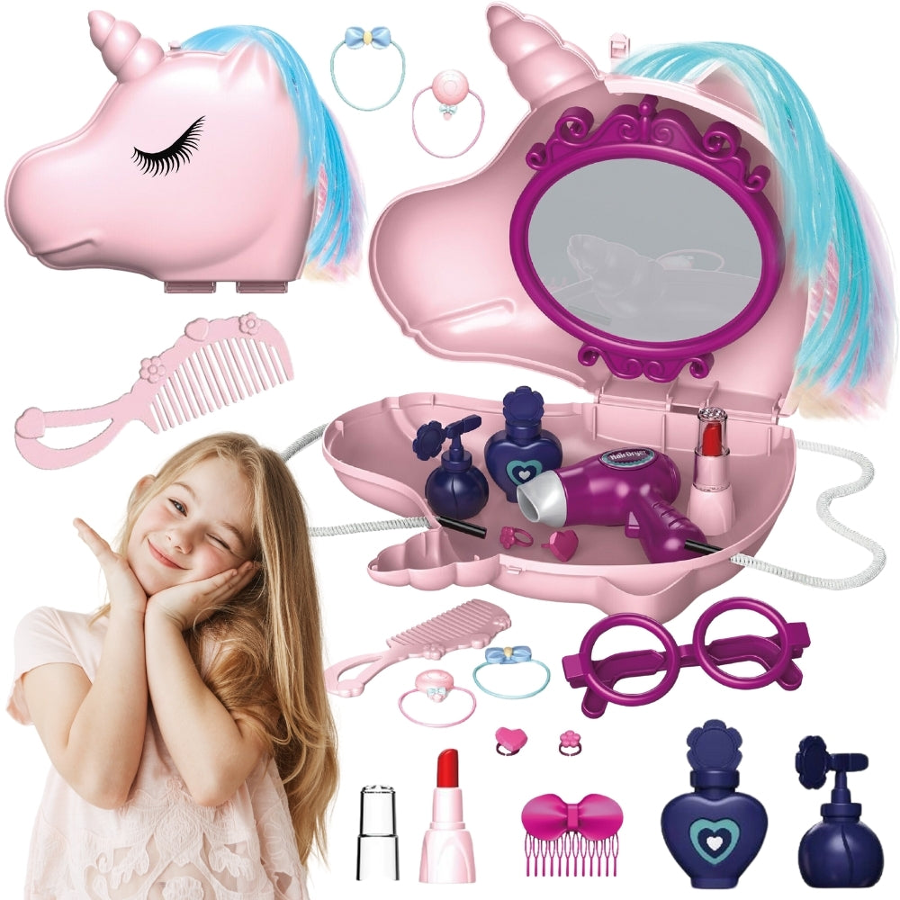 WOOPIE Tualetinis staliukas mergaitėms 2in1 Grožio salonas rankinėje „Vienaragis“ – pagrindinis vaizdas