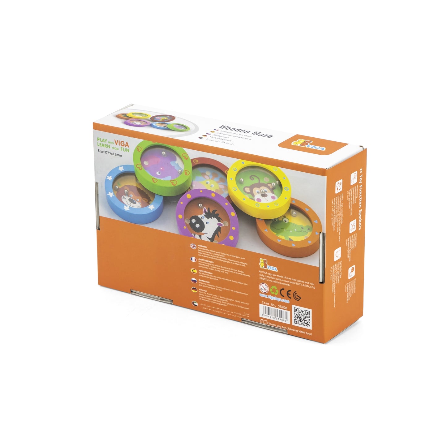 VIGA Medinis kišeninis labirintas su gyvūnėlių motyvu (1 vnt) – vaizdas 6