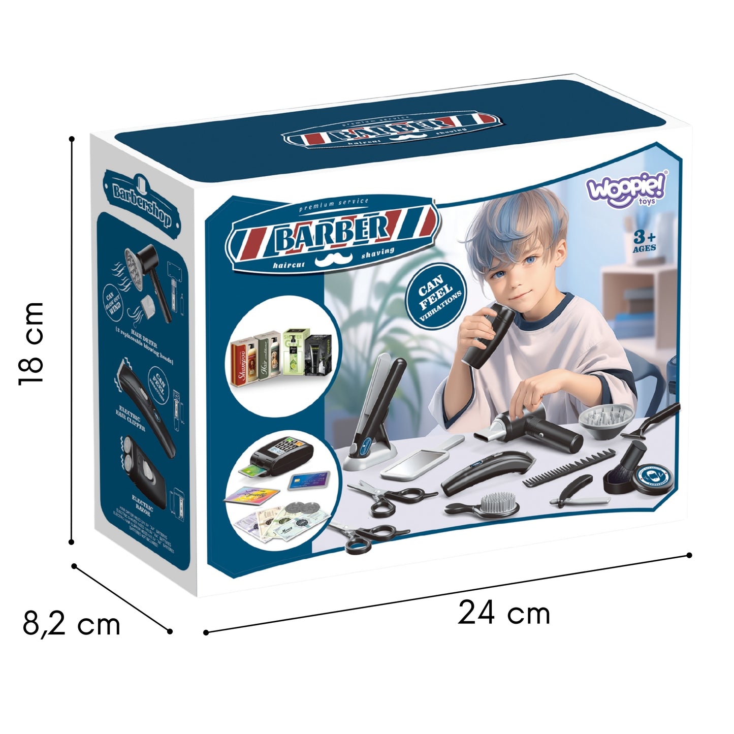WOOPIE Kirpyklos ir stiliaus salonas vaikams, 24 dalių rinkinys – vaizdas 2