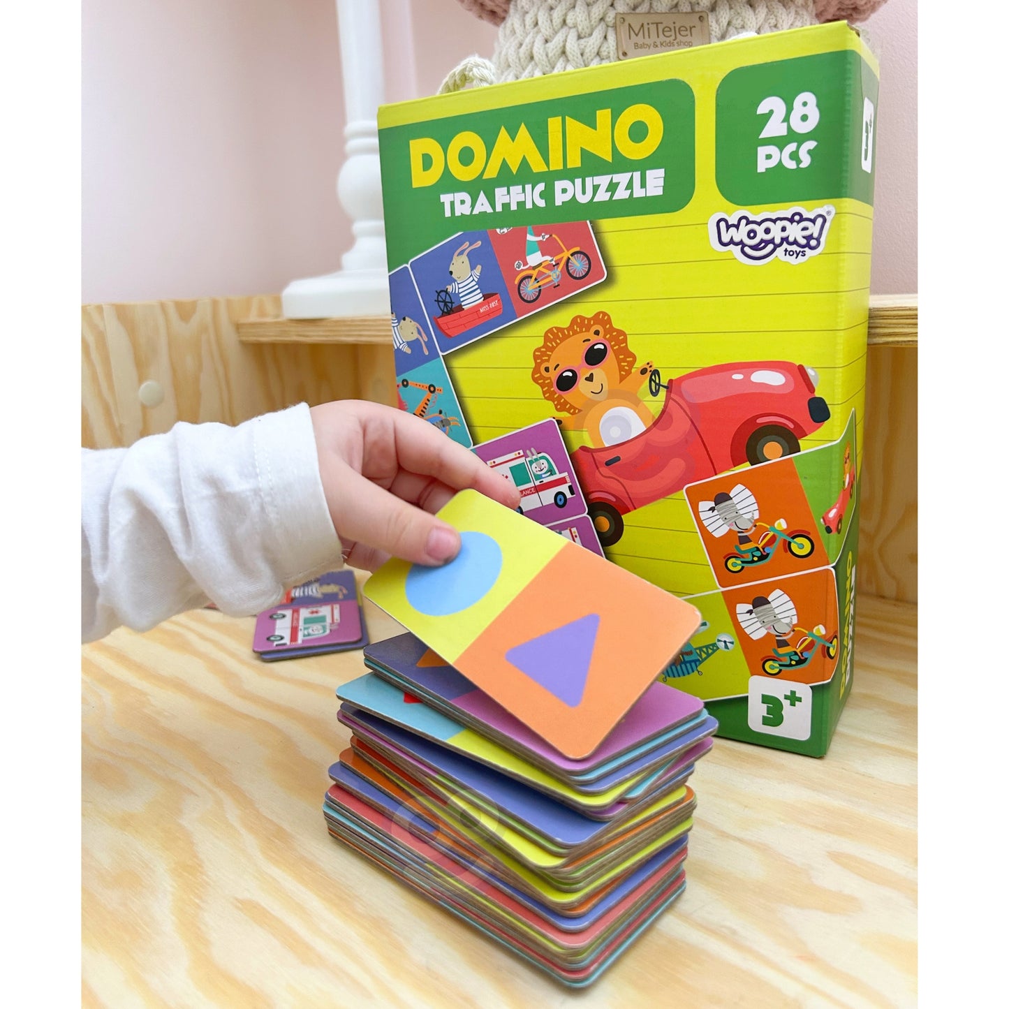 WOOPIE edukacinis žaidimas „Gyvūnų transportas“: Dėlionė / Domino (Montessori) – vaizdas 3