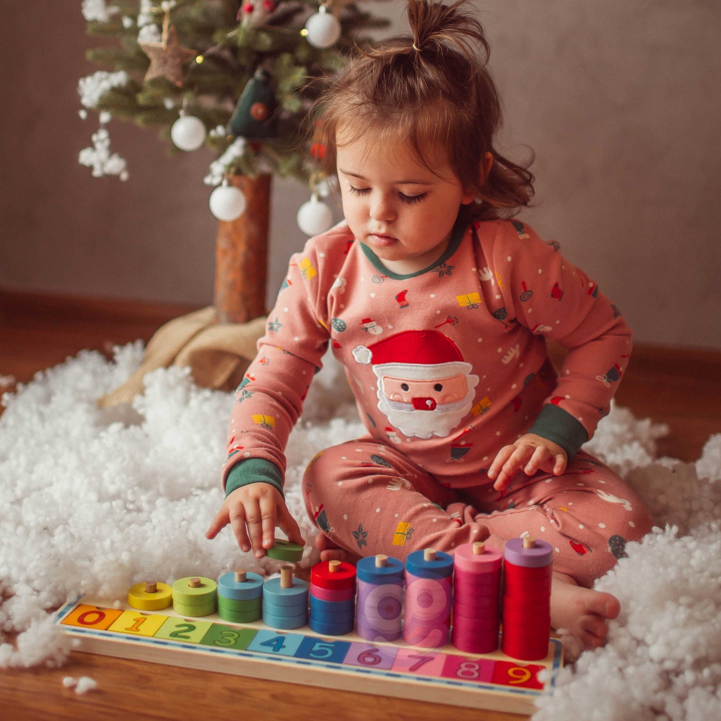WOOPIE GREEN Montessori Medinė Dėlionė Skaičiavimo ir Spalvų Mokymuisi, 56 el - pagrindinis vaizdas