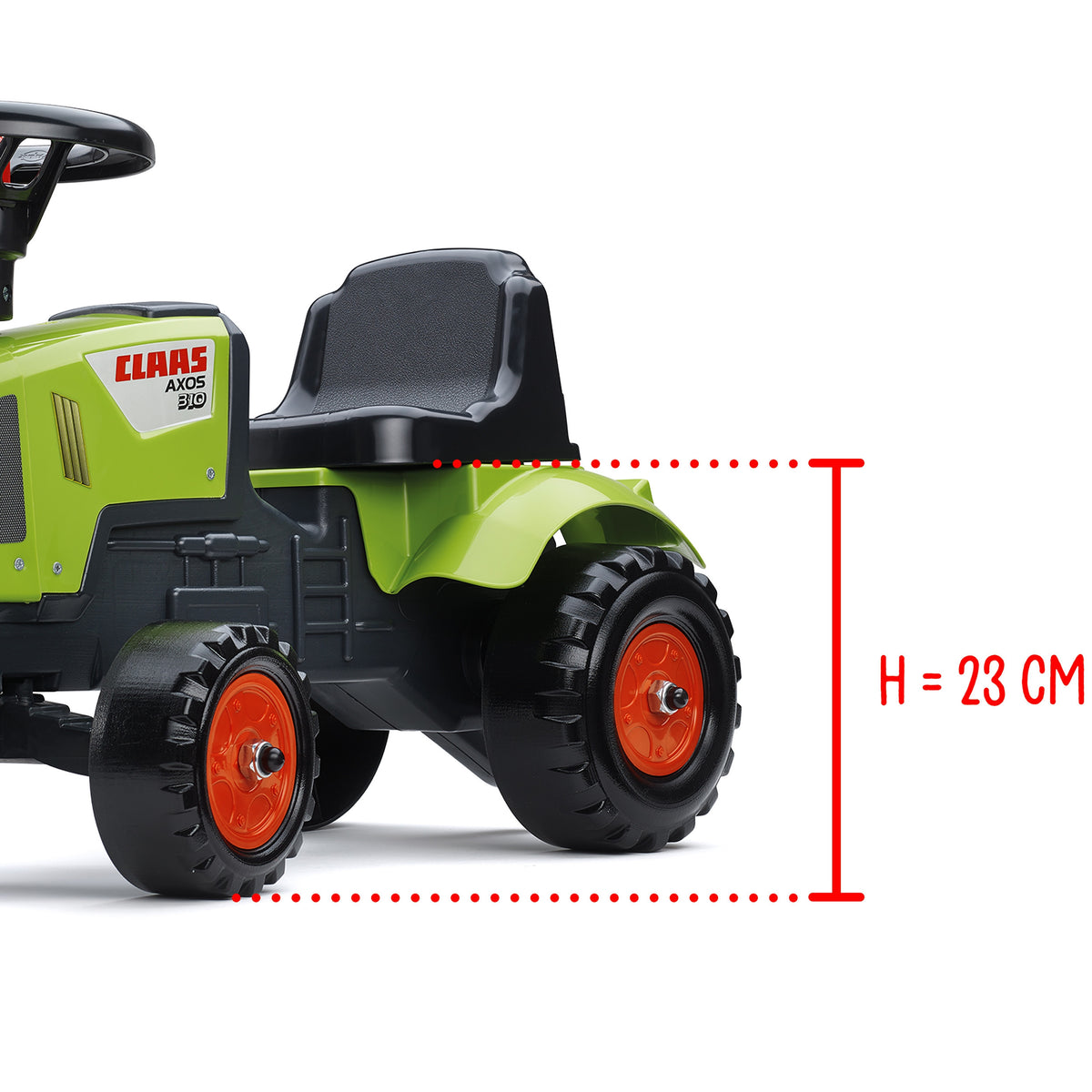 FALK Baby Claas Axos 310 Žalias Minitraktoris su Priekaba, nuo 1 m.