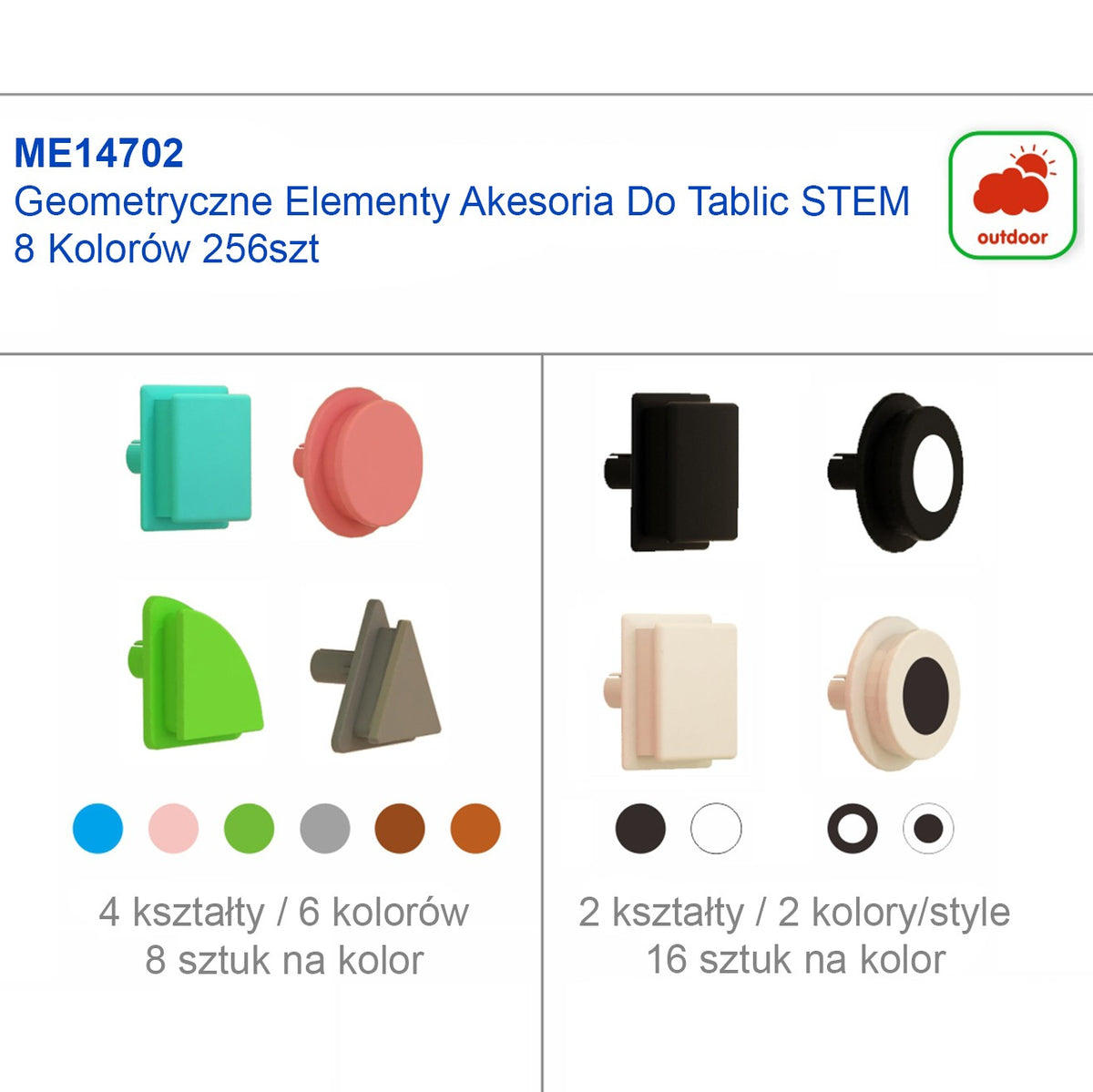 MASTERKIDZ Geometriniai lentos elementai 256 vnt.